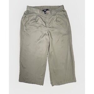 Torrid Pants Pull On Linen Blend HIGH RISE Wide Leg Elastic Waist SIZE 18 S